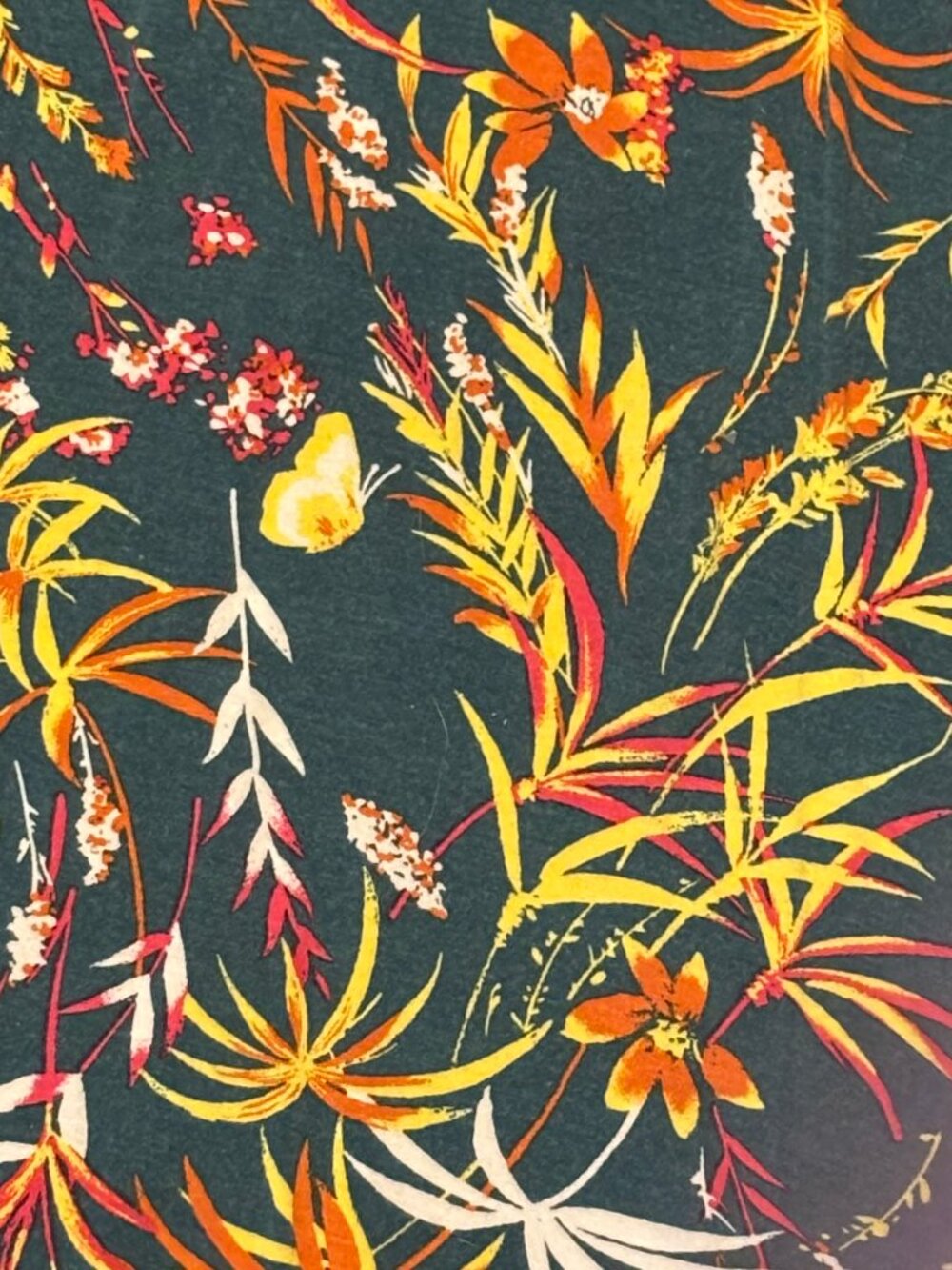 ModCloth Tropical Floral Flowers Butterflies Jersey Dress XL - Picture 4 of 10